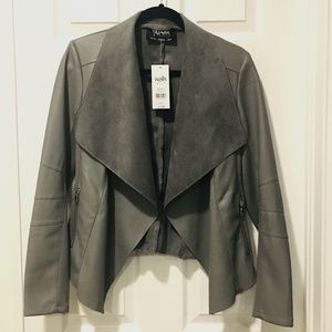 Wallis NWT Grey faux leather jacket sz 8